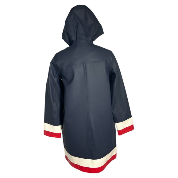 BODEN Morris Waterproof Mac insulated rain coat NAVY RED WHITE SIZE US 6 UK 10 - Picture 4 of 13